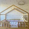 solid wood house shaped kids cot bed