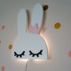 bunny with pink crown bedside lamp for girls room