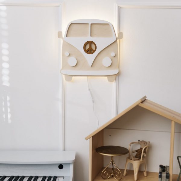 bus lamp with peace sign for kids room