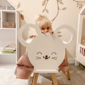 wood mouse shaped kids chair
