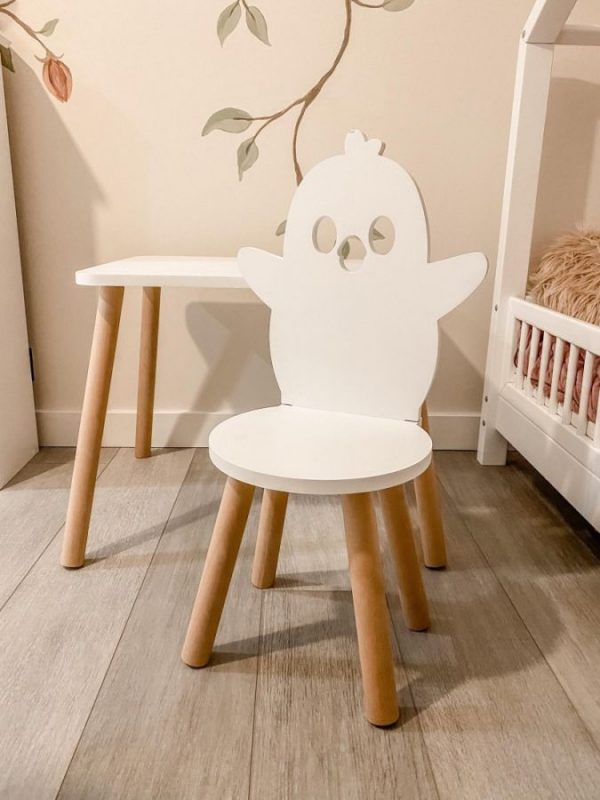 wood penguin shaped kids chair