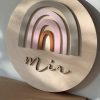 personalized wooden bedside lamp for kids room