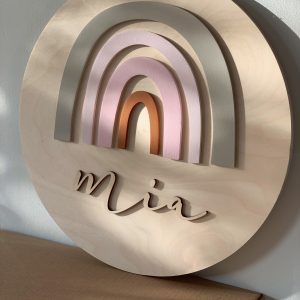 personalized wooden bedside lamp for kids room