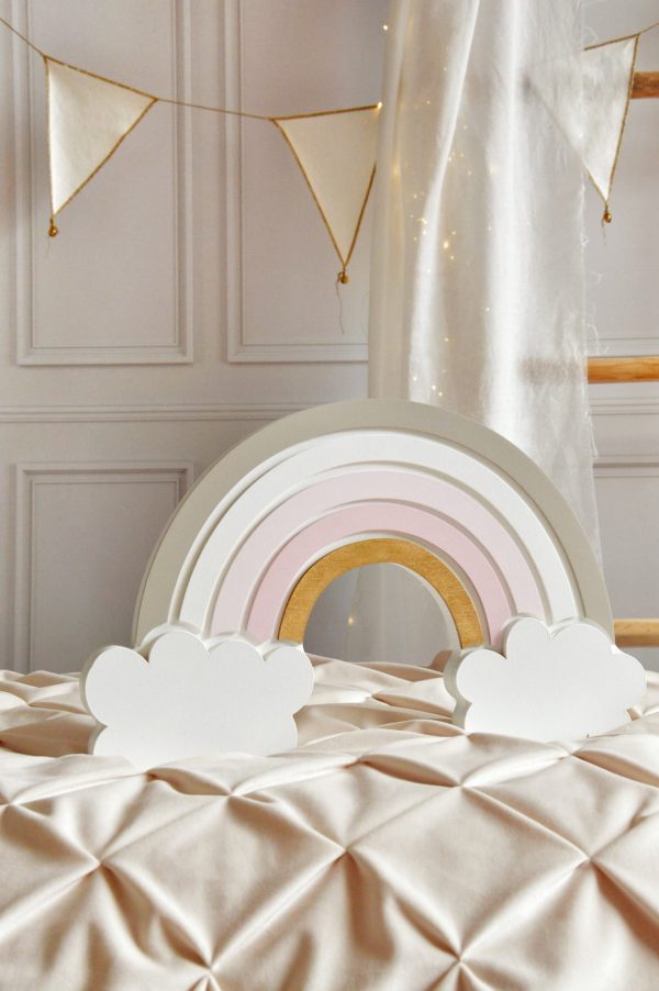 rainbow with clouds bedside lamp for kids room